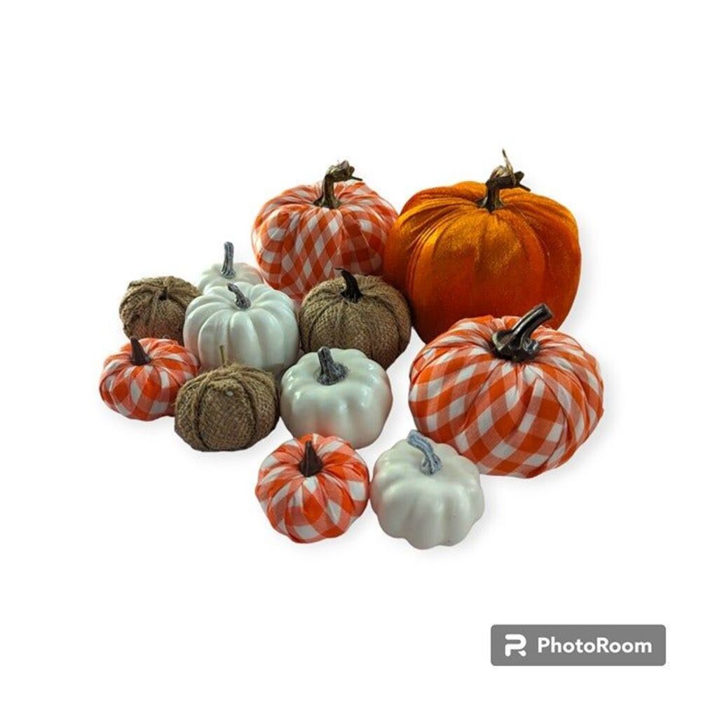 Artificial Pumpkins 12PCS Assorted Pumpkins Fall Pumpkins Halloween Thanksgiving